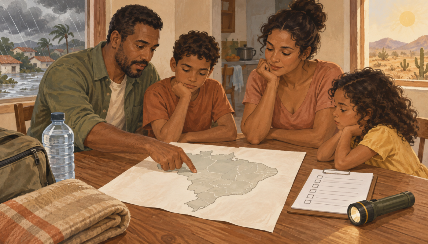 Família se preparando para os impactos do El Niño em 2026
