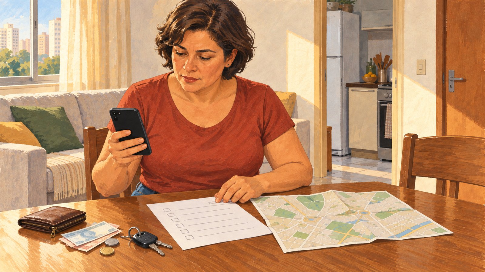 Mulher preparando alternativas para uma falha de internet